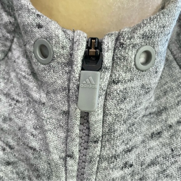 ADIDAS full zip hoodie sweatshirt adult XL heather grey - Picture 3 of 6